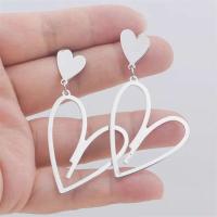 Pendientes colgantes en forma de corazón de amor de doble capa para mujer, joyería bohemia para las orejas, nueva moda 2024 - details 4