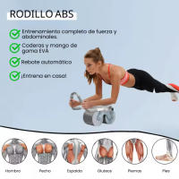 Rodillo Abdominal con Rebote Automático. Rueda para ABS con Soporte para Codos. Entrenamiento en Casa con Rodillera y Cronómetro Incluidos. Deporte para Principiantes en el Hogar. - details 6