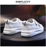 Nuevos zapatos de mujer de fondo plano informales de cuero de suela gruesa - details 9