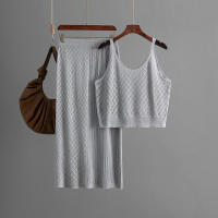 BGTEEVER, conjunto de falda informal de punto de 2 piezas para mujer, camisola sin mangas y paquete de faldas a la cadera para primavera y verano, trajes femeninos - details 9