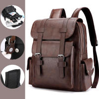 SOMY Mochila Escolar para Niños y Adolescentes 2024 en Cuero PU Mochila Grande para Portátil con Correa de Hombro Arcuada en Marrón y - details 7