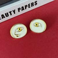 Pendientes De Ojos Vintage En Metal Enlazado Blanco Para Mujeres Joyería De Moda Accesorios De Colección Diaria - details 1