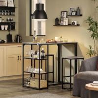 Juego de Mesa de Bar Alta y 2 Taburetes Diseño Elegante para Cocina, Comedor y Sala de Estar - details 3