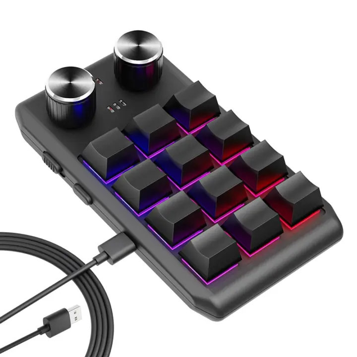 Teclado de programación ro personalizado, periférico con Bluetooth, RGB, 12 teclas, copia y pasta, Mini botón para juegos, mecánico, Hotswap, ropad - 1