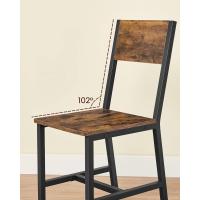 Juego de 2 Sillas de Comedor Marco de Acero, Estilo Industrial Marrón Rústico y Negro Tinta LDC092B01V1 - details 12