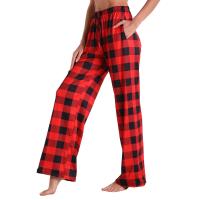 Pantalones casuales, bolsillos estampados, bandas elásticas, ropa de hogar recta y holgada para mujer - details 4