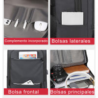 Mochila para ordenador portátil para hombre, resistente al desgaste, carga USB, adecuada para ordenador portátil de 16 pulgadas, diseño de tira reflectante, bolsa de negocios - details 4