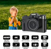 Cámara de fotografía Digital 4K, videocámara Web con WIFI, grabadora de vídeo Vlog Vintage, YouTube, 48MP, pantalla abatible de 3" - details 1