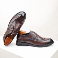 Cuero estilo británico casual suela blanda en relieve zapatos de hombre de cercanía - details 12