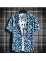 Ropa de playa para hombre, conjunto de 2 piezas, camisa hawaiana y pantalones cortos de secado rápido, ropa de moda para hombre, trajes informales estampados de verano - details 6