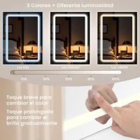 Espejo con Luz LED Regulable 2 Puertos USB, 2 Cajones, 4 Estantes Ideal para Maquillaje en Dormitorio - details 6