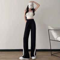 Pantalones de Pierna Ancha y Cintura Alta a Rayas de Verano Prenda Casual para Mujeres - details 13