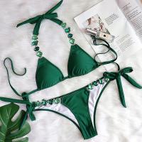 Bikini Sexy de Lujo con Diamantes de Imitación Color Sólido, Divisible, Accesorios de Cadena de Metal - details 6