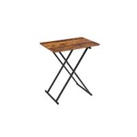 HOOBRO Mesa Auxiliar, Mesita Auxiliar de Sofá con Bandeja Extraíble y Estantes, Mesa con Bandeja para Aperitivos, Estilo Industrial, para Sala de Estar o Dormitorio, Estable, Marrón Vintage EBF45BZ01 - details 6