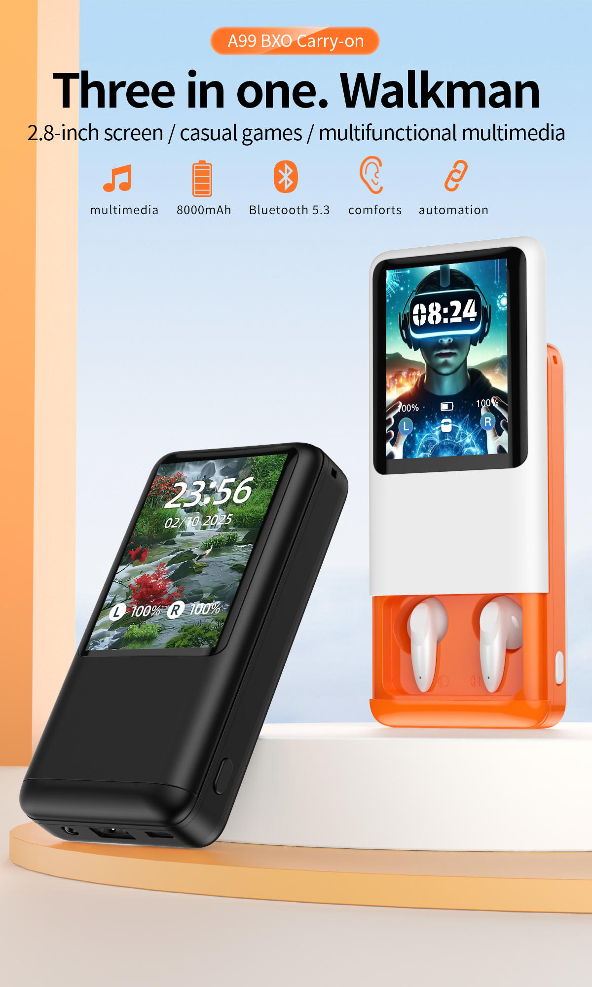 ZY Wireless Headphones With HIFI Sound Adaptive Noise Cancellation 5000 Capacity_voghion.com