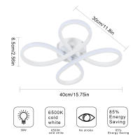 Goeco Fijo de Luz LED Moderno Nórdico 30W Luz Blanca Caliente/Fría 30*30*7 CM - details 3