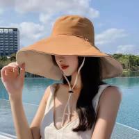 Sombrero de Sol Con Protección solar de Ala Ancha Simple, Protección UV de Color sólido, Sombrero de Pescador para Mujer, Viseras de doble cara, Sombrero de Cubo para senderismo al Aire Libre - details 4