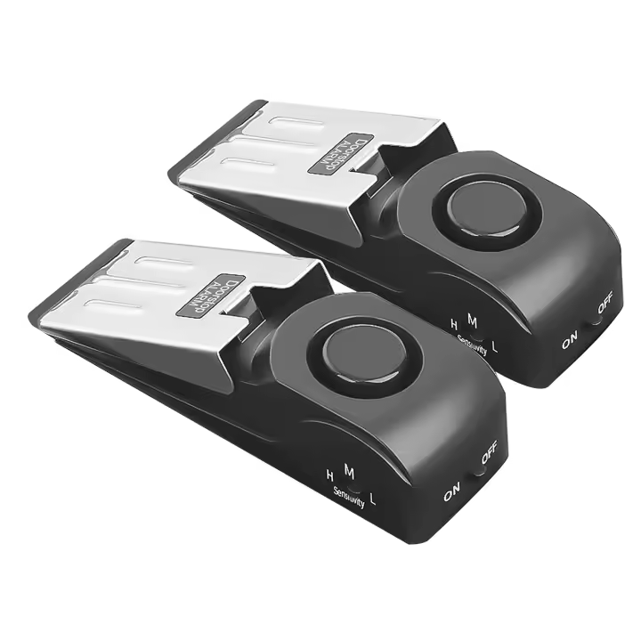 Paquete de 2 alarmas de Tope de puerta con sirena de seguridad de 120dB, alarmas de puerta para seguridad del hogar, alarma de Tope de puerta - 1