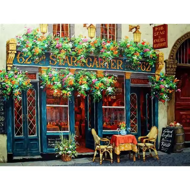 Pintura al Número RUOPOTY Paisaje Moderno en Lienzo Pinta Tu Regalo DIY Tóxicos Especiales - 1