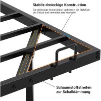 Estructura de cama con iluminación LED, somier de láminas de metal, marco flotante para adultos, resistente y estable, fácil de montar - details 6