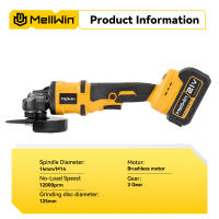 MELLWIN-amoladora angular eléctrica sin escobillas M14, 125mm, máquina pulidora inalámbrica, herramienta cortadora de carpintería para juego de pines de batería Makita - details 3