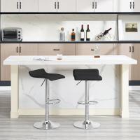 Taburetes de Cocina Giratorios 360° Altos con Asiento PVC Ajustables Diseño Elegante para Comedor, Sala de Estar, Cafetería Negro+Negro - details 52