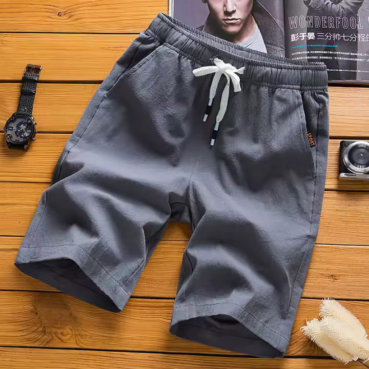 Nuevos pantalones de playa de verano de estilo informal para hombre, pantalones cortos rectos deportivos para correr para hombre, Material de poliéster - 1