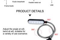 1pc LED Table Lamp USB DC 5V Flexo Reading Light Adjustable Portable Bedside Lamp Table Books Study Office Kids Desk Lights - details 25