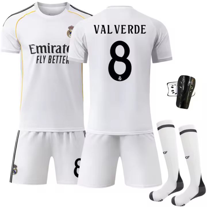 Conjunto de Jersey Oficial de Real Madrid 2025/26 Para Adultos/Niños Camisetas de Manga Corta - 1