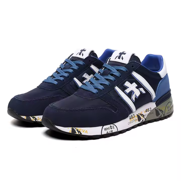 Moda nuevos zapatos masculinos con zapatillas deportivas casuales de cuero retro transpirables de suela gruesa - 1