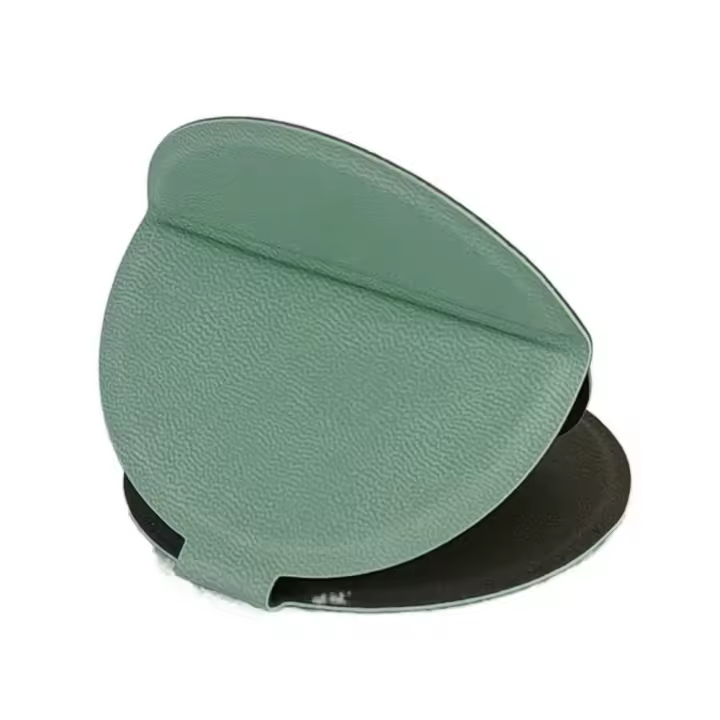 Espejo de escritorio de cuero Pu, espejo de maquillaje plegable Circular delicado de Color sólido, fácil de llevar, peso ligero - 1