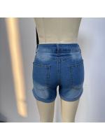 Pantalones cortos de mezclilla de verano para mujer, pantalones cortos ajustados con agujeros rasgados - details 10
