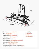VEVOR Portabicicletas, Portabicicletas Se adapta a receptores de 5 cm, Portabicicletas para bicicletas de hasta 65 kg de capacidad de carga, Portabicicletas con cerradura - details 6