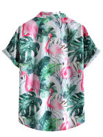 Camisa holgada de manga corta para hombre, top estampado de talla europea, informal, a la moda, novedad de 2023 - details 10