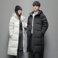 Chaqueta de plumón para hombre y mujer, abrigo largo hasta la rodilla cruzado, grueso, cálido, a la moda, para invierno, 2025 - details 4