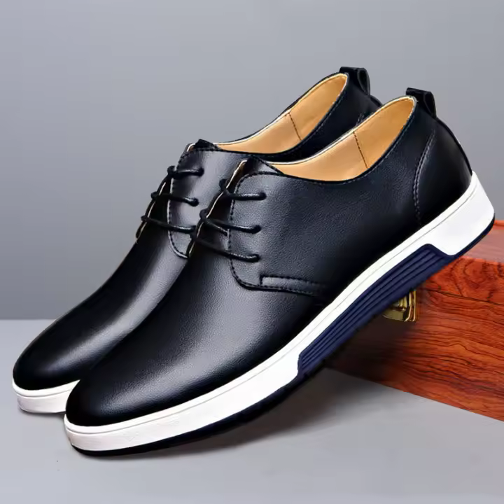 Zapatos informales de verano para hombre, zapatos de cuero de negocios de estilo británico, talla grande, punta redonda - 1