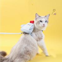 Chaleco con arneses ajustables para mascotas con mochila y correa, juego de correa para perro desmontable, correa suave para el pecho para gato antiescape - details 1