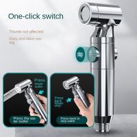 PULVERIZADOR DE bidé cromado, rociador de inodoro portátil ABS, ducha Shattaff, Baño - details 2