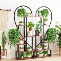 Estantería de Hierro Forjado de 2 Piezas Macetas de 6 Niveles con 2 Ganchos Soporte para Decoración de Sala Jardín Balcón - details 0