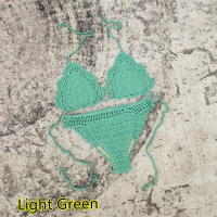 Conjunto de 3 piezas de bikini de ganchillo hecho a mano, minifalda de playa, traje de baño - details 24