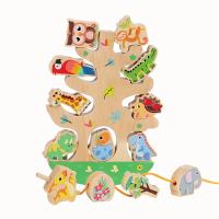 Wooden Balance Tree, Montessori Educational Toys for 3+ Years Old Stacking Blocks Develops Fine Motor Skills&Cognitive Abilities - details 0