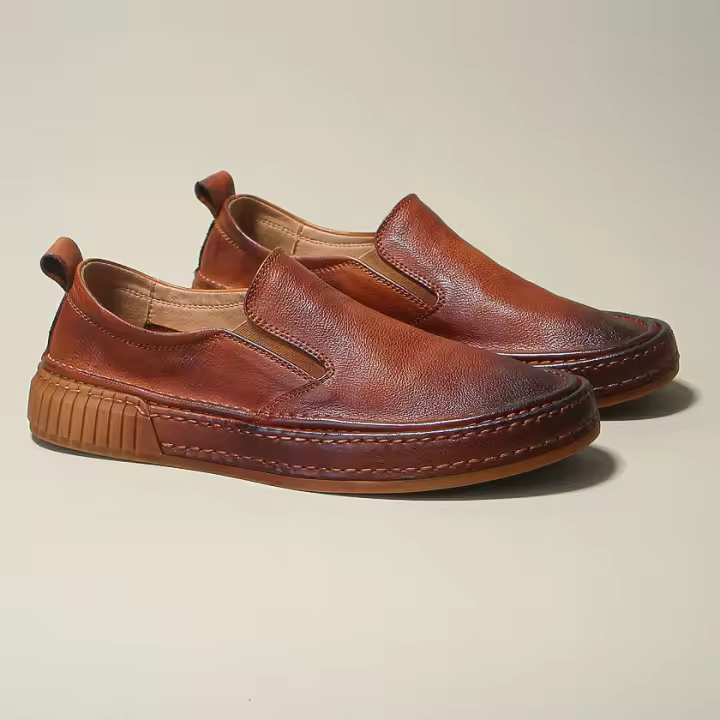 Zapatos de cuero de vaca puro de alta gama, cuero genuino, suela suave y transpirable de piel de vaca de primera capa. - 1