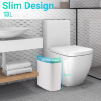 Basurero Automático De Baño Con Tapa Sensación De Movimiento Impermeable Delgado Para Cocina Y Dormitorio Pequeño - details 10