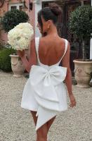 Vestido corto elegante con lazo de perlas y espalda descubierta para mujer, minivestidos bonitos de fiesta sin mangas, negro, blanco, rosa, elegante, noche de cumpleaños Y2K - details 8