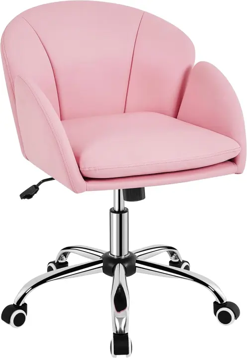 Silla de Oficina Silla de Ruedas Silla Altura Ajustable MAX Carga 136 KG Silla de Despacho Estudio Blanco Silla Piel Sintética - 1