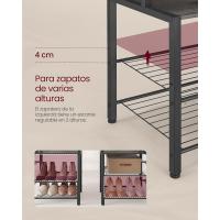 Perchero con Banco Zapatero 5 Estantes de Almacenaje y 9 Ganchos para Ropa Tamaño 40 x 120 x 190cm - details 5