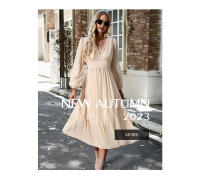Vestido largo elegante de color sólido con cuello en V para otoño e invierno - details 1
