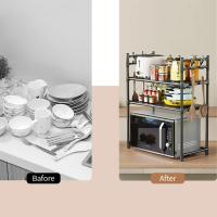 Estante de almacenamiento de cocina, estante para microondas multicapa, encimera de pie Simple, organizador para horno de condimentos, estante, accesorios de cocina - details 6