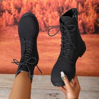 2025 nuevo otoño e invierno botas Martin de gran tamaño de tacón grueso botas finas británicas botas cortas con cordones de suela gruesa para mujer niños. - details 3