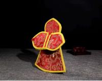 Campana y maja Juego de campanas nepalesas, funda protectora de artefactos tántricos de almacenamiento, bolsa de brocado, tamaño grande 19 cm - details 5